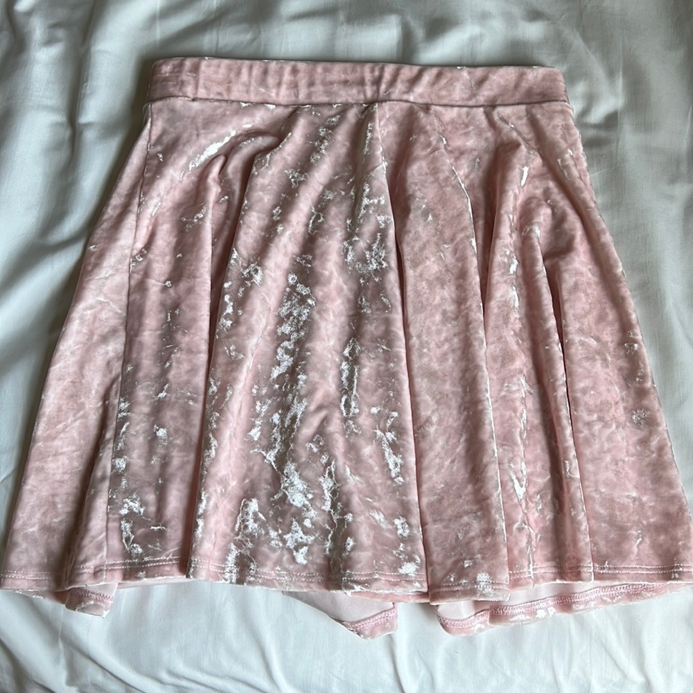Velvet pastel pink skirt